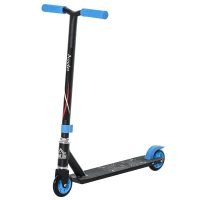 HOMCOM Monopattino Freestyle per Ragazzi e Ragazze da 14 Anni con Freno Posteriore, Stunt Scooter in Alluminio, Trick Scooter Nero e Blu(m-1)