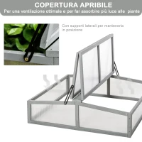 Outsunny Mini Serra in Legno e Policarbonato, Serra Piccola da Balcone o da Giardino, Grigia 90x92x28cm(m-6)