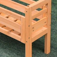 Outsunny Portapiante Modulabile a 3 Pezzi, Fioriera da Esterno con Portavasi in Legno di Abete, Giallo, 50.8x22.8x40.6cm(m-9)