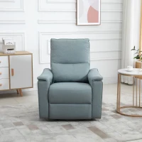 HOMCOM Poltrona Reclinabile Manuale con Extra Imbottitura, Inclinazione 150° con Poggiapiedi, 83x90x104cm Grigio-verde(m-2)