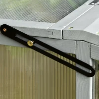 Outsunny Mini Serra in Legno e Policarbonato, Serra Piccola da Balcone o da Giardino, Grigia 90x92x28cm(m-9)