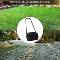 Outsunny Rullo da Giardino in Metallo Impermeabile Nero, Serbatoio Fino 60 Litri (Acqua o Sabbia), 57x40x123cm(m-4)