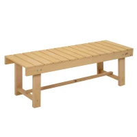 Outsunny Tuinbank 2-zits zitbank houten bank tuinmeubelen massief hout naturel 1,1 m(m-1)