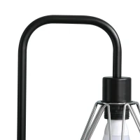 HOMCOM Lampada da Terra Moderna Paralume in Filo Metallico Palo in Metallo e Base in Marmo Ф25x152cm Nero Argento Bianco(m-8)