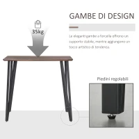 HOMCOM Tavolo Rettangolare in Stile Rustico Industriale in MDF e Metallo, Tavolo da Cucina e Bar 110x60x102cm Marrone(m-5)