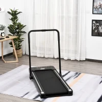 HOMCOM Tapis de course Fitness électrique pliable - 1 à 10 Km/h - écran LED multifonctions - puissance 600 W - acier noir(m-2)