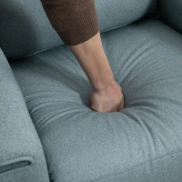 HOMCOM Poltrona Reclinabile Manuale con Extra Imbottitura, Inclinazione 150° con Poggiapiedi, 83x90x104cm Grigio-verde(m-9)