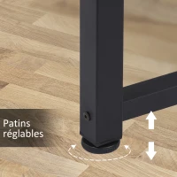 HOMCOM Table d'ordinateur table de salle à manger 120L x 60l x 76H cm chêne et Noir Multifonction Grand Plateau Cadre Robuste en métal(m-6)