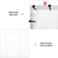 HOMCOM Porta da Calcio per Bambini e Adulti con Rete e Telo 2 Bersagli, in Ferro Bianco, 180x62x121cm(m-6)