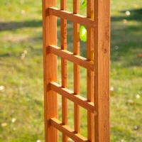 Outsunny Arco in Legno da Giardino con Pergola e Spalliera per Piante Rampicanti, Decorazioni per Matrimonio e Patio, 160x60x215cm(m-10)