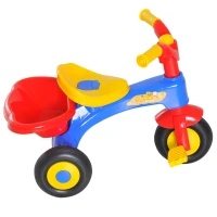 HOMCOM Triciclo a Pedali con 3 Ruote e Clacson per Bambini in Plastica PP 60 × 42 × 45cm Colorato(m-8)