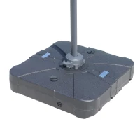 Outsunny Base Ombrellone Riempibile con Acqua e Sabbia 4 Rotelle Max. 125 Kg da Giardino HDPE 84x84x19cm Nero(m-8)
