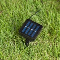 Outsunny Filo di Luci Natalizie con 10 Bastoncini di Zucchero, Decorazione di Natale con Pannello Solare, Lunghezza 516cm(m-9)