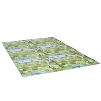 HOMCOM Tappeto Puzzle per Bambini 24 Pezzi Impermeabile con Fondo Antiscivolo, Schiuma EVA con Copertura 9㎡ Multicolore(m-1)