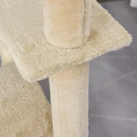 PawHut 121cm Tiragraffi per Gatti in Peluche Multi-attività con Amaca Condo Beige(m-12)