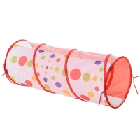 HOMCOM Tenda 3 in 1 per Bambini 18+ Mesi con Tunnel, Vasca Palline e Canestro, Sistema Pop-Up (290x120x90cm)(m-8)