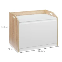 HOMCOM Cassapanca in Legno Moderna, Panca Contenitore Bianca per Casa e Camera da Letto, con Schienale 62.4x40x51.5cm(m-3)