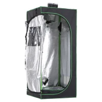 Outsunny Tenda da Coltivazione Idroponica in Mylar e Oxford 600D per Riflettere la Luce grow box grow tenda 60x60x140 cm(m-1)