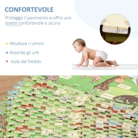 HOMCOM Tappeto Puzzle per Bambini 24 Pezzi Impermeabile con Fondo Antiscivolo, Schiuma EVA con Copertura 9㎡ Multicolore(m-5)