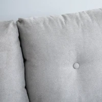 HOMCOM Divano 2 Posti Moderno in Stile Nordico con Schienale Trapuntato, in Poliestere e Legno, 145x76x88 cm, Grigio chiaro(m-8)