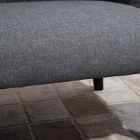 HOMCOM Divano 2 Posti Compatto in Tessuto con Gambe in Legno, Arredamento Moderno per Casa e Ufficio, Grigio, 114x57x70cm(m-9)