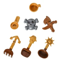 HOMCOM Nave dei Pirati Giocattolo per Bambini, Giochi per Mare e Giardino con 26 Accessori Inclusi, 45.5x30x57.5cm(m-10)