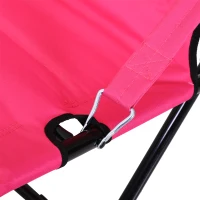 Outsunny Fauteuil de jardin camping pliable dim. 86L x 61l x 94H cm métal époxy anticorrosion noir tissu oxford rose(m-4)