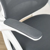 Vinsetto Sedia da Ufficio Ergonomica con Schienale a Rete e Seduta Imbottita, Altezza Regolabile, 65.5x61.5x88-97.5cm, Grigio(m-9)