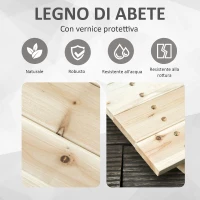 Outsunny Ponticello di Legno per Giardino Passerella Curva con Ringhiera, 228x75x110cm Colore Legno Naturale(m-5)