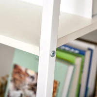 HOMCOM Scrivania Moderna per Camera e Ufficio con 2 Ripiani Laterali, Scrivania Porta PC in Legno e Acciaio, 120x60x76cm, Bianco(m-9)