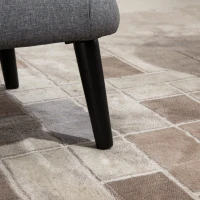 HOMCOM Divano 2 Posti Compatto in Tessuto con Gambe in Legno, Arredamento Moderno per Casa e Ufficio, Grigio, 114x57x70cm(m-12)