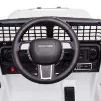 HOMCOM Macchina Elettrica per Bambini Jeep Fuoristrada con Telecomando, 2 Velocità 3-5km/h e USB, Bianco, 99.2x66.6x66.6cm(m-13)