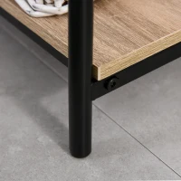 HOMCOM Appendiabiti con Panca e Scarpiera in Stile Industriale, Mobile per Ingresso Vintage in Legno e Acciaio Nero(m-9)