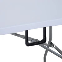 Outsunny Tavolo Pieghevole da Picnic Tavolino da Giardino Campeggio Portatile in PE 180x 74x 74cm Bianco(m-11)