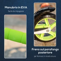 HOMCOM Monopattino Pieghevole per Bambini con Manubrio Regolabile 75-85cm, Alluminio - Verde(m-6)