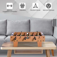 HOMCOM Table baby-foot pour enfants à partir de 3 ans 2 ballons 18 joueurs 69 x 37 x 24 cm(m-6)