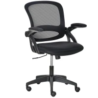 Vinsetto Sedia da Ufficio Ergonomica con Schienale a Rete e Seduta Imbottita, Altezza Regolabile, 65.5x61.5x88-97.5cm, Nero(m-1)