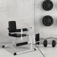 HOMCOM Panca Allenamento Regolabile, Roman Chair, Attrezzo Workout Gambe per Palestra/Casa, 113x95x99cm, Nero e Bianco(m-2)