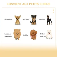 PawHut Niche à Chien et Chat Maison pour Chien et Chat d'intérieur Design avec Deux gamelles et Coussin Amovible - Beige(m-6)