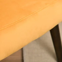 HOMCOM Poltrona in Velluto per Soggiorno, Poltroncina per Camera da Letto in Stile Vintage Gialla 79x66.5x79cm(m-9)