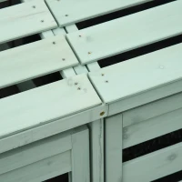 Outsunny Box Copri Bidoni Spazzatura da Esterno 240L, Porte e Coperchio Apribili in Legno di Abete 131x85x125cm Verde Chiaro(m-8)