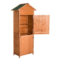 Outsunny Houten gereedschapsschuur gereedschapsschuur tuinkast gereedschapskast tuinhuis 2 planken(m-5)
