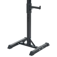 HOMCOM Rack Palestra Regolabile in Altezza su 12 Livelli, Rack Squat in Acciaio, Supporto Bilanciere Max 150KG, 52x48x108-163 cm, Nero(m-10)