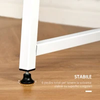 HOMCOM Scrivania Moderna per Camera e Ufficio con 2 Ripiani Laterali, Scrivania Porta PC in Legno e Acciaio, 120x60x76cm, Bianco(m-6)