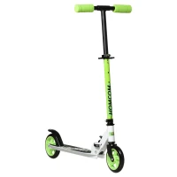 HOMCOM Monopattino Pieghevole per Bambini con Manubrio Regolabile 75-85cm, Alluminio - Verde(m-1)