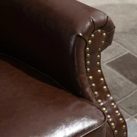 HOMCOM Poltrona in Stile Vintage Rétro per Soggiorno o Camera da Letto, Similpelle Marrone, 73x76x89cm(m-8)