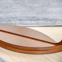 HOMCOM Specchio da Terra Girevole con Armadietto Portagioie e Appendiabiti, MDF e Legno, Ф50x169cm, Noce Chiaro(m-10)