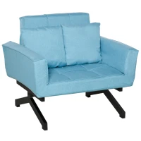 HOMCOM Divano Letto 2 Posti con Letto Singolo, Arredamento Moderno per Soggiorno e Ufficio, 87x69x69cm, Blu(m-1)