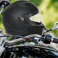 HOMCOM Casco Moto Integrale con Visiera Esterna e Parasole, Slot per Bluetooth e ECE R22, Taglia M 57/58cm, Nero(m-2)