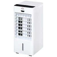 HOMCOM Raffrescatore Evaporativo con Telecomando e Serbatoio 4L, Ventilatore con Ghiaccio 9 Funzioni Timer 7.5h e Oscillazione, 75W, Bianco(m-1)